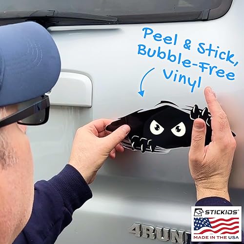Miniatura 7 de Calcomanía para automóvil, calcomanía de parachoques de monstruo Peeking para automóviles, camiones, carritos de golf, ventanas de vehículos,