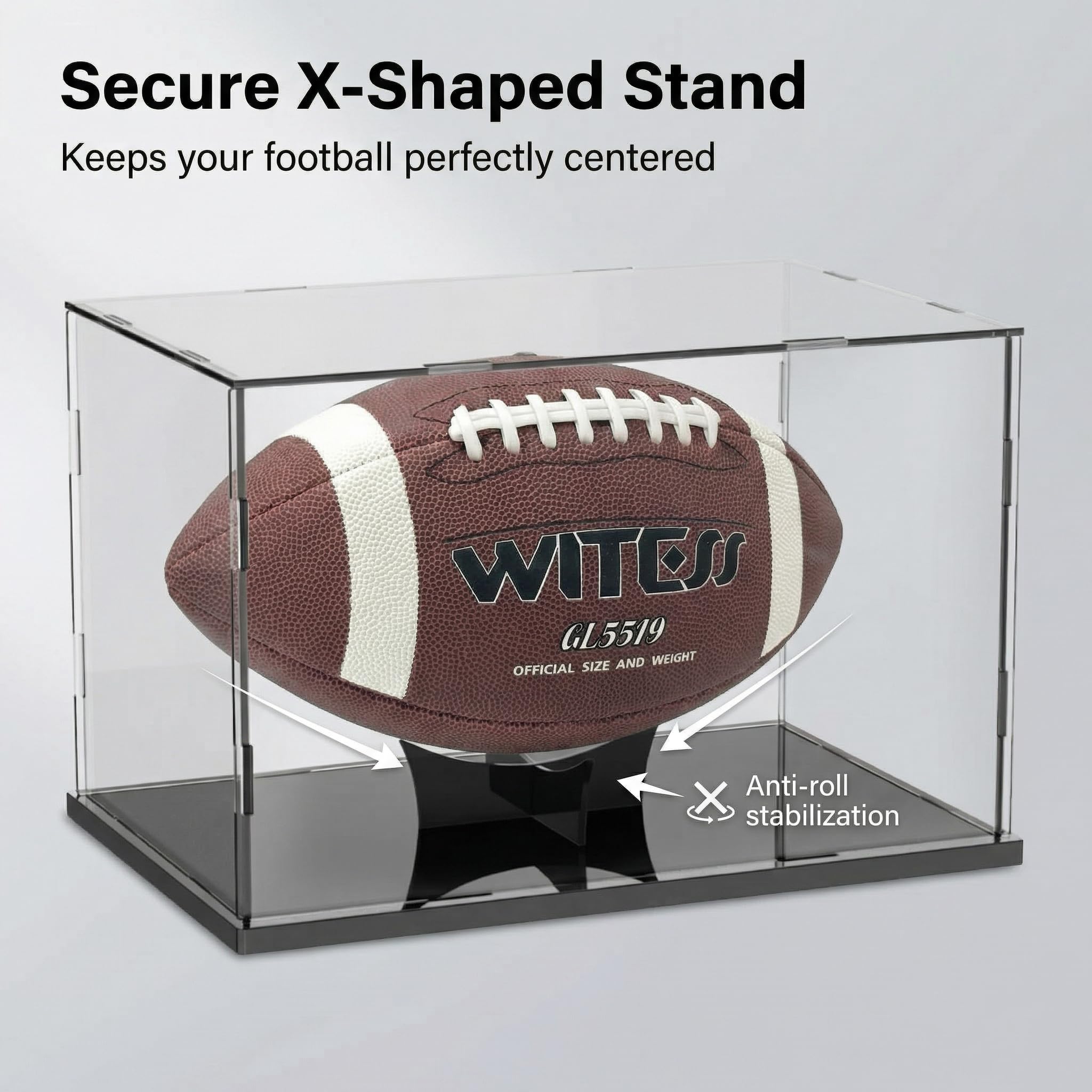 UoYeet Vitrine de Football avec Support de Ballon, boîte de présentation Transparente pour Ballon de Football Pleine Grandeur, vitrine de Souvenirs Sportifs UoYeet Vitrine de Football avec Support de Ballon, boîte de présentation Transparente pour Ballon de Football Pleine Grandeur, vitrine de Souvenirs Sportifs