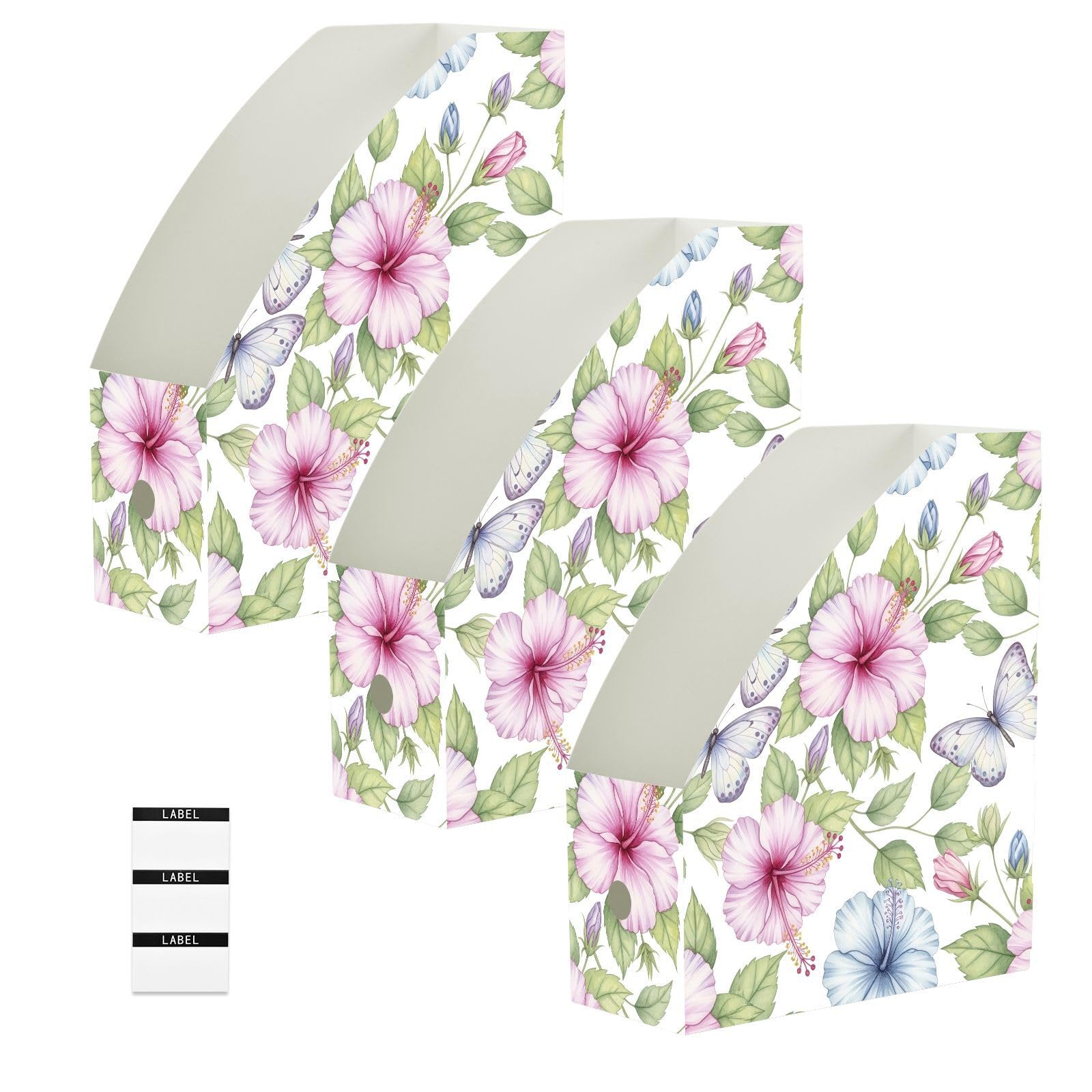 Organisateur de fichiers de bureau rose aquarelle fleur pour les artisans