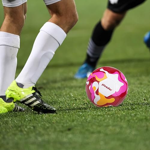 Miniatura 5 de PP PICADOR Balón de fútbol tamaño 5, pelota de fútbol tricolor para jóvenes y adultos, pelotas de fútbol para niños y niñas, para deportes en
