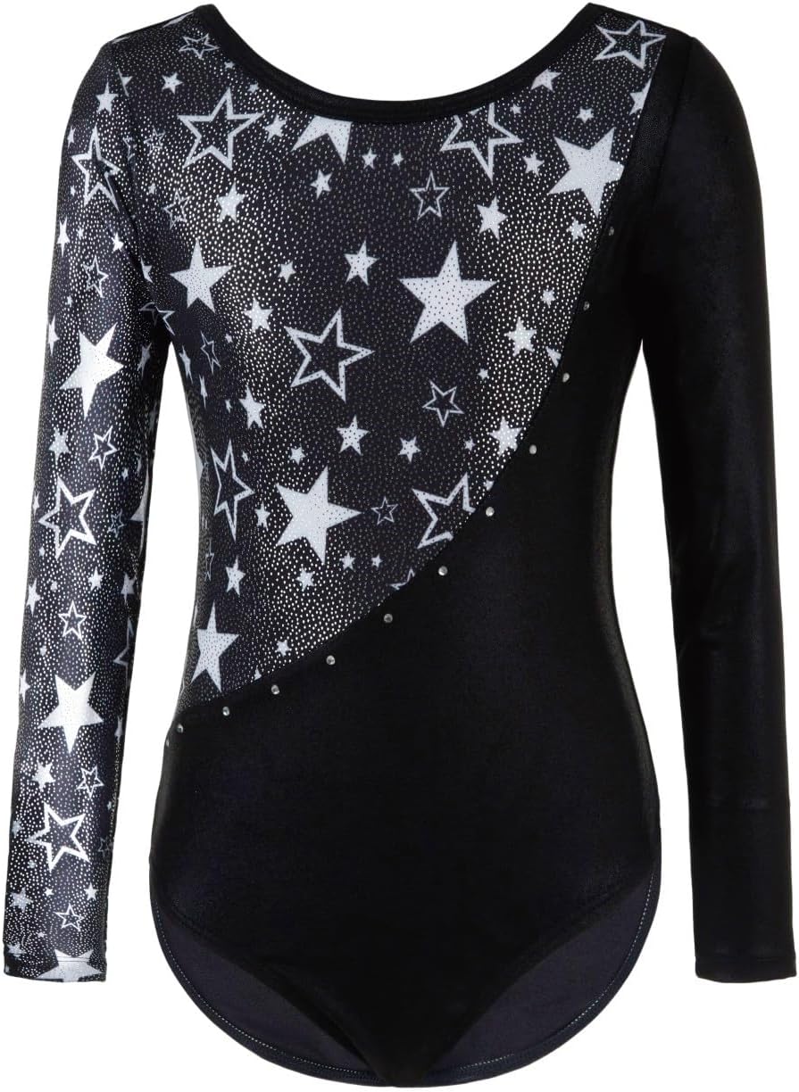 Gymnastics Leotards for Girls with Shorts & Storage Bag & Hairband- 4-Piece Dance Outfit