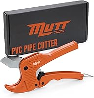 Mutt Tools 1.5" Ratcheting PVC Pipe Cutter - Heavy-Duty for PVC, CPVC, PEX up to 1.5" OD - Pro Plumbing Tool for Clean Cuts