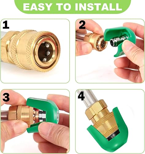 Miniatura 5 de Puntas de pulverización de conexión rápida para Sun Joe SPX3000-TPS, aptas para SPX 3000 Series y lavadoras a presión universales, juego de puntas
