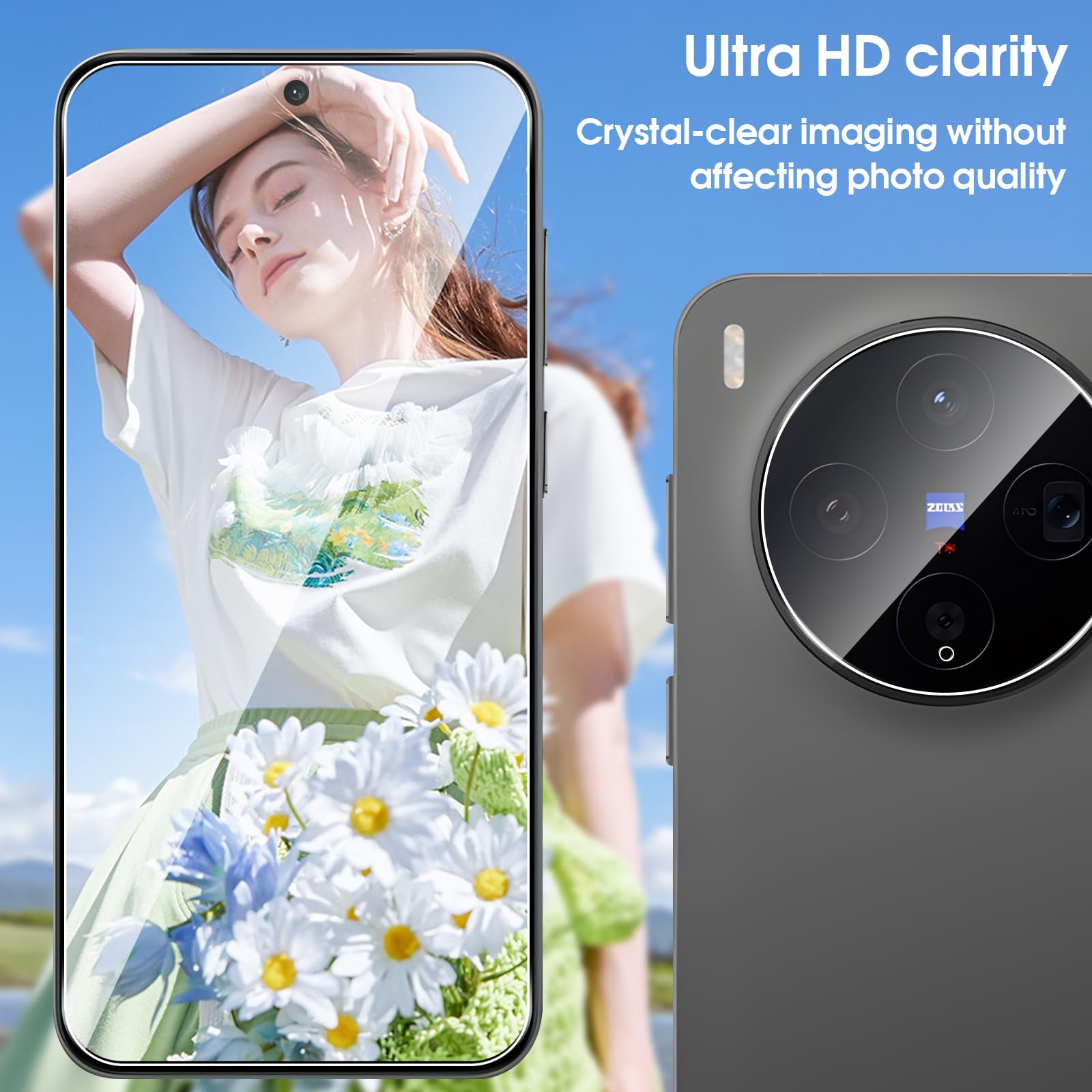 QULLOO per VIVO X300 Vetro Temperato, [3+3 Pezzi] Pellicola Vetro Protettiva & Pellicola Fotocamera, Durezza 9H Vetrino Protezione Schermo Anti Graffio Senza Bolle