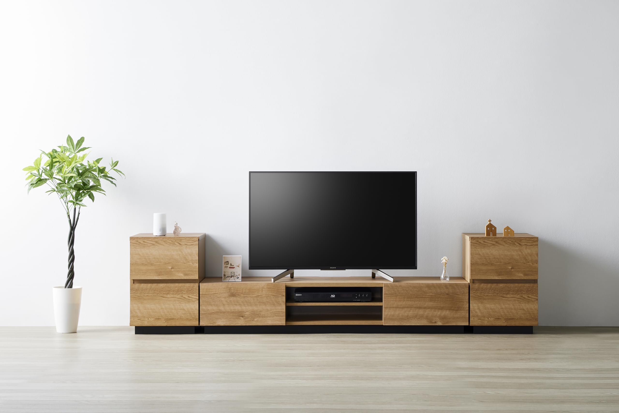 【リサイクルサービス八光】【幅179.2cm】65型テレビ対応 シックな木目調 ワイドローボード テレビ台 テレビ台148cm 65インチ対応 完成品 日本製 シックハウス対応 低
