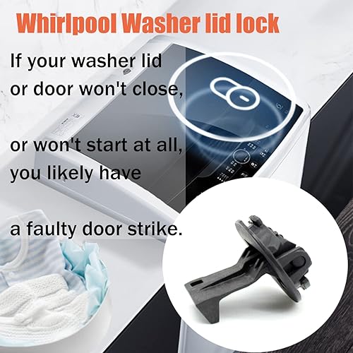 Vista 5 de Reemplazo de cerradura de tapa de arandela Maytag Whirlpool Lavadora Pestillo de puerta W11457841 W11091027 4959179 AP6987306 (paquete de 2)