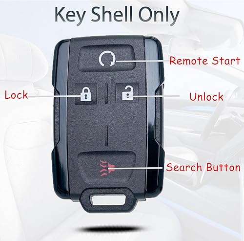 Miniatura 2 de Funda de repuesto para llavero Chevrolet Colorado Chevy Silverado GMC Canyon Sierra 2014 2015 2016 2017 2018 2019 2020 2021 entrada sin llave