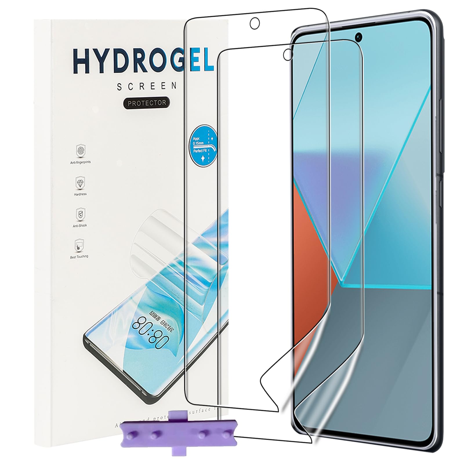 2 Pellicole Protettive In Hydrogel Per Xiaomi 13T / 13T Pro | HD Flessibile, Anti Graffio E Supporto Impronta Digitale - 2