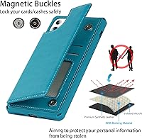 Vista 187 de Cavor for iPhone 11 Wallet Case with Card Slots Holder,Premium PU Leather Kickstand Feature Case [Wrist Strap] Double Magnetic Clasp Shockproof Flip
