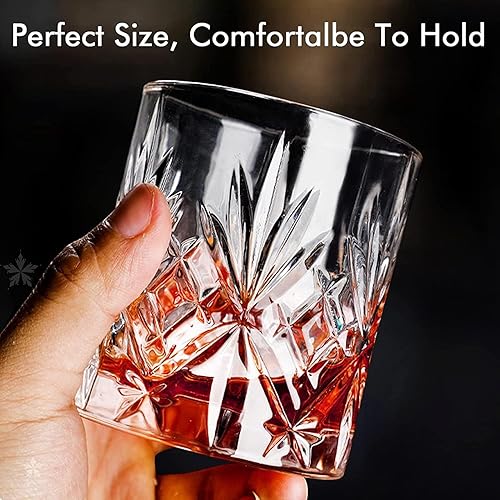 Miniatura 3 de Crystal Old Fashioned - Juego de 6 vasos de 10 onzas, Bourbon, Scotch, Whisky, Brandy, Coñac, cóctel, ron, regalo para hombres de bar