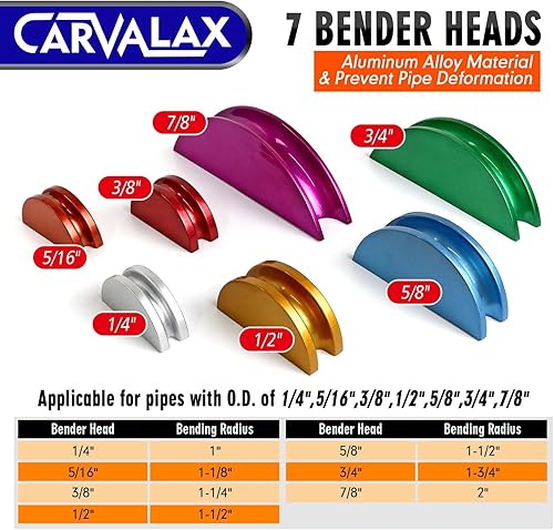 Miniatura 4 de Juego de doblador de tubos de tubería, para 14" a 78" O.D, kit de doblador de tubos de trinquete de 90 con adaptadores de flexión inversa y 7