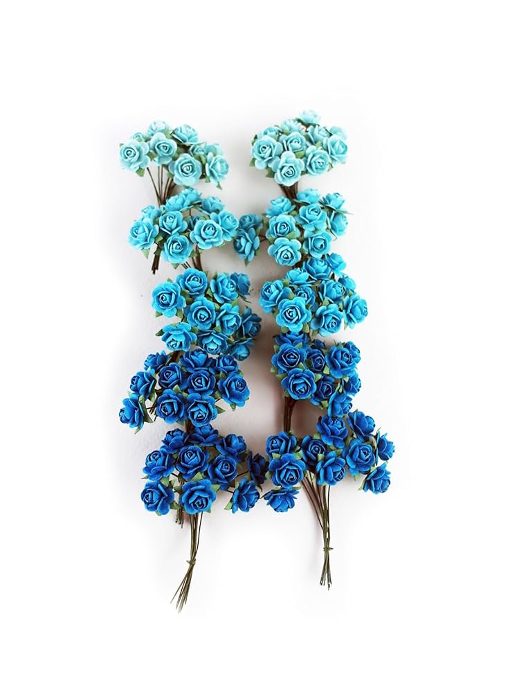 Amazon.com: KADADSA 100 pcs Tiny Artificial Roses Mixed Cyan