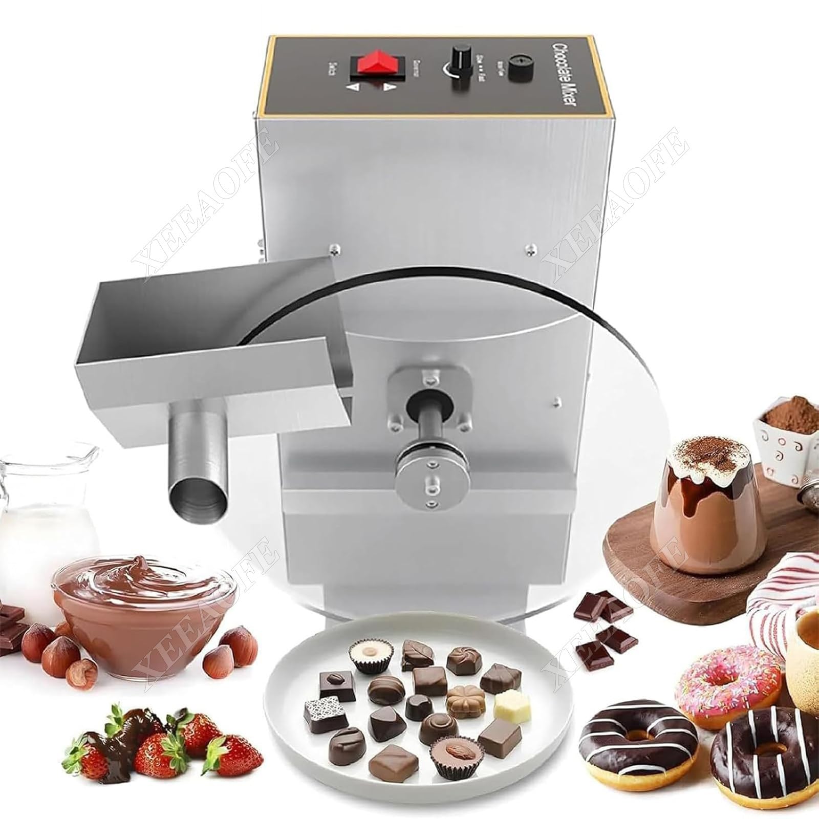 Olla Derretidora de Chocolate para Uso Doméstico - Calentador Eléctrico 1000W con Mezclado Automático, Derretir Dulces, Cake Pops, Fresas bañadas,110V