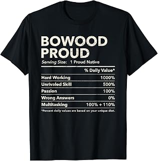 Bowood, Pennsylvania Proud Nutrition Facts T-Shirt
