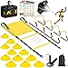 Agility Ladder, Soccer Speed Training Equipment, Football Practise Set with 20ft Ladder, 12 Cones, 4 Adjustable Hurdles, Jump Rope, Parachute, for Basketball, Football, Kids, Youth, Adults