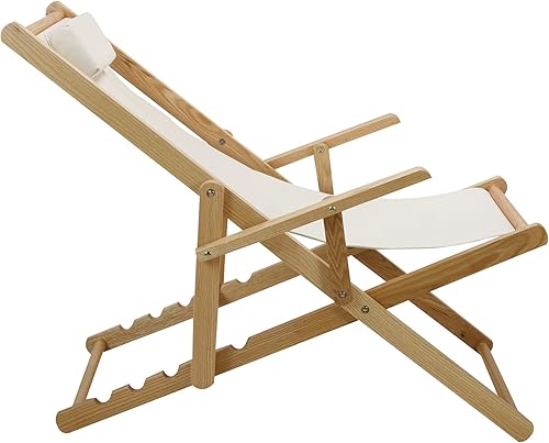 Miniatura 10 de Casual Home Silla ajustable con marco natural, lona natural de 26.5 pulgadas de profundidad x 42 pulgadas de ancho x 33 pulgadas de alto Marco