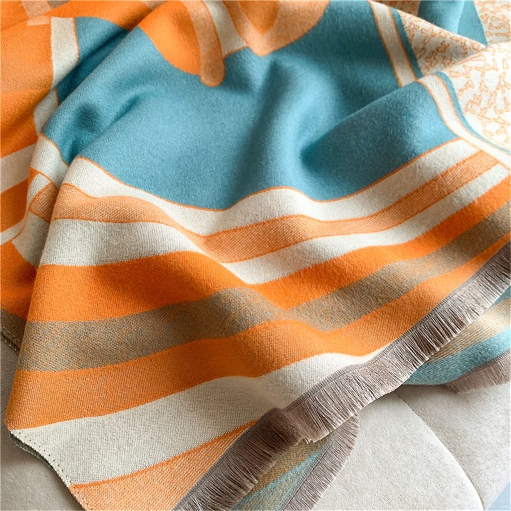 Sciarpa in Cashmere con Motivo a Cavallo Invernale da Donna, Scialle in Cashmere Caldo e Scialle Spesso