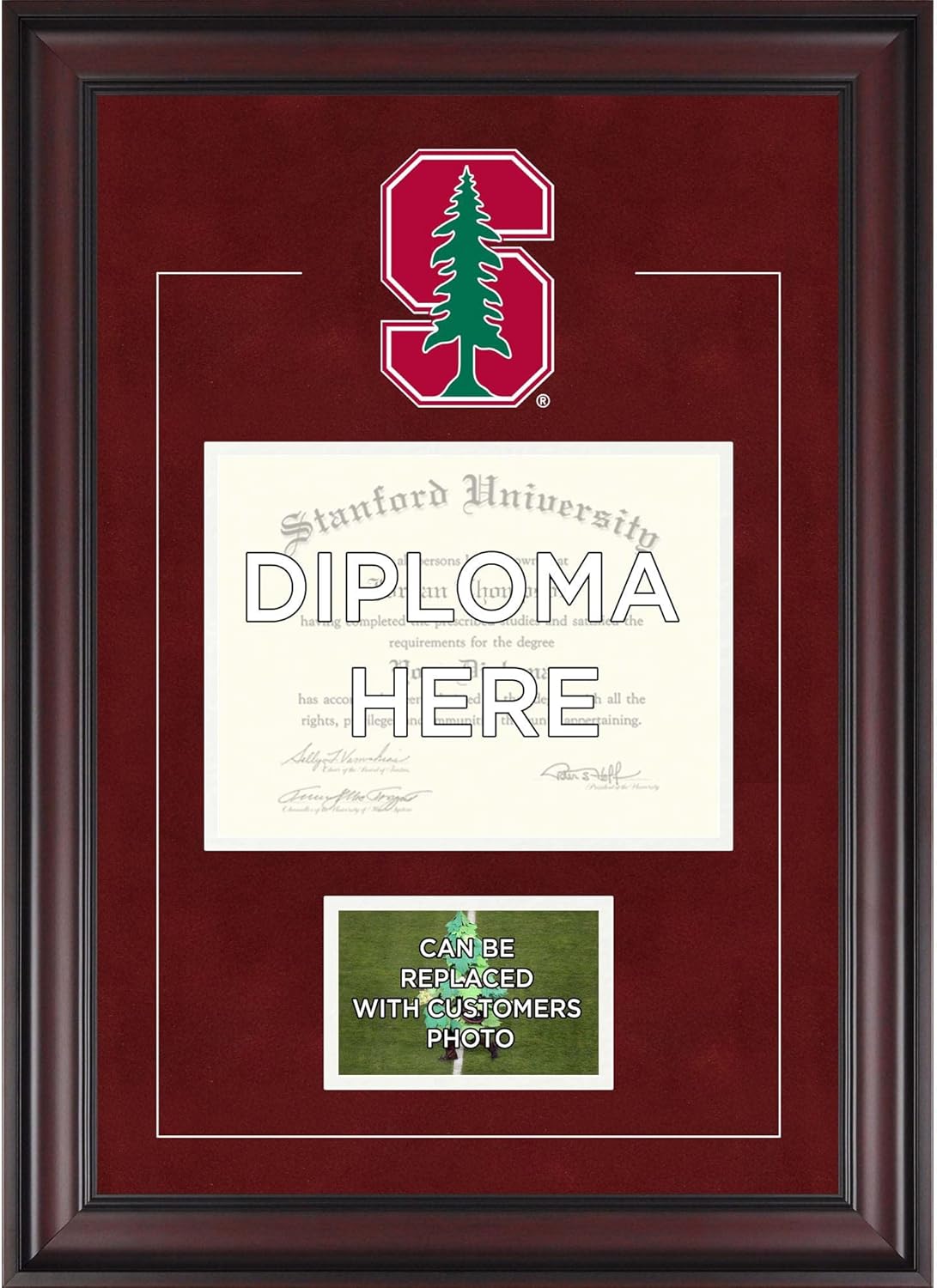 Stanford Cardinal Deluxe 8.5" x 11" Photograph Diploma Frame with Team Logo - Insert Your Own 4" x 6" Photograph - College Other Display Cases
