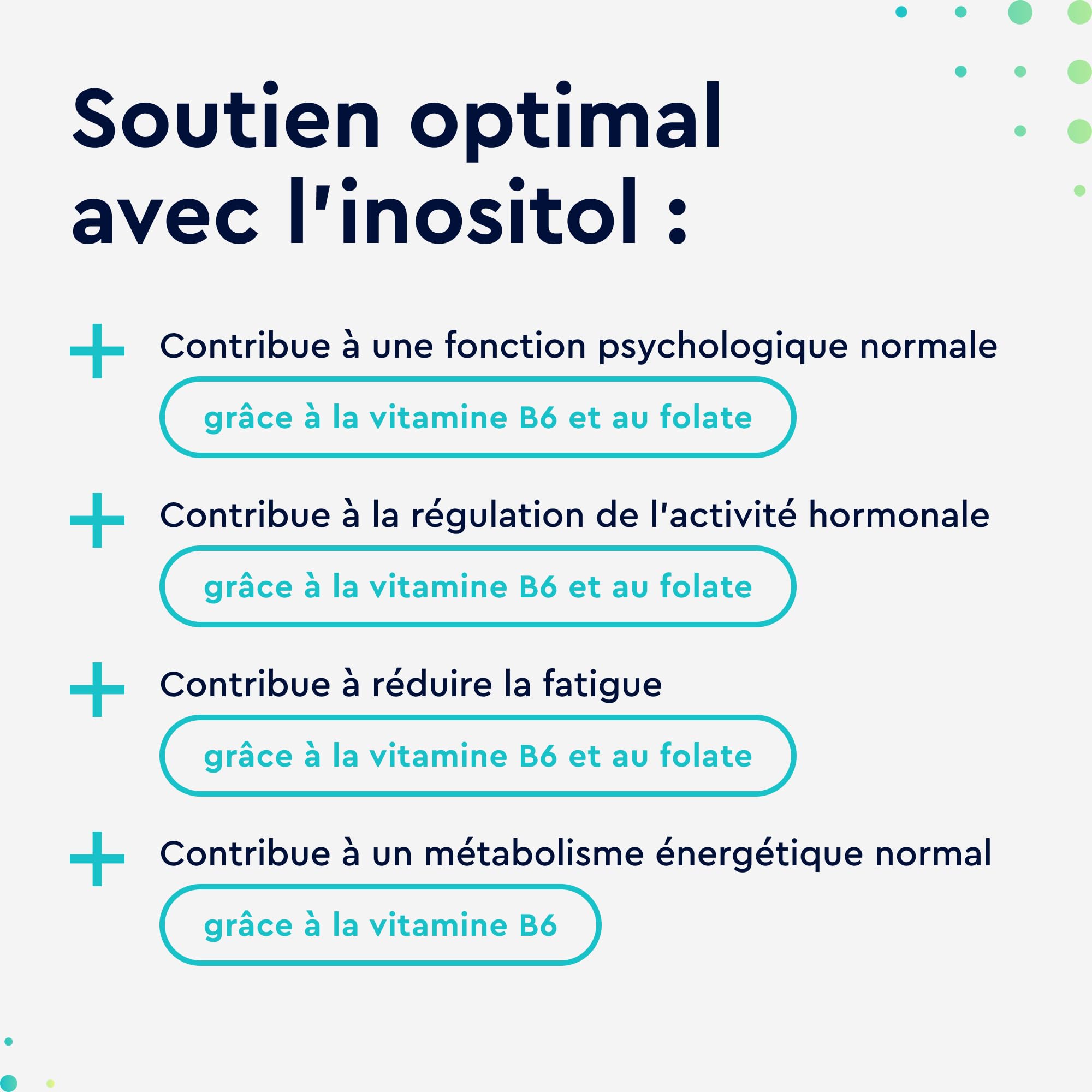 Inositol Pure en Combinaison avec l'Acide Folique + Vitamine B6 Quatrefolic®, 200 Capsules, Hautement Dosée avec 2000 mg de Inositol par Jour, Contribue à la Croissance des Tissus Maternels*