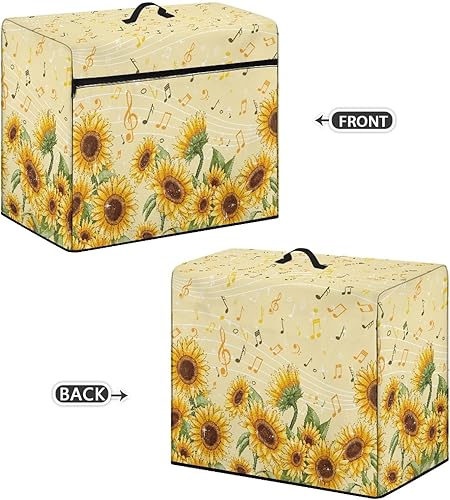 Miniatura 226 de Mumeson Cubierta antipolvo para máquina de coser de gatos negros con flores, para la mayoría de máquinas de coser estándar, plegable, duradera