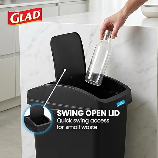 Glad Caneca de Basura 12 Galones con Protección contra Olores Clorox Negro miniatura 4