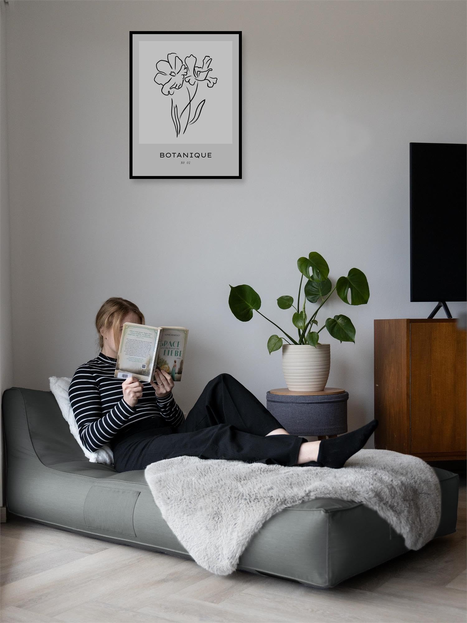 normani Luftmatratze Luftsessel Luftbett Luftsofa 160x82x50 cm mit Kopfteil für In- und Outdoor Farbe Anthrazit Größe OneSize