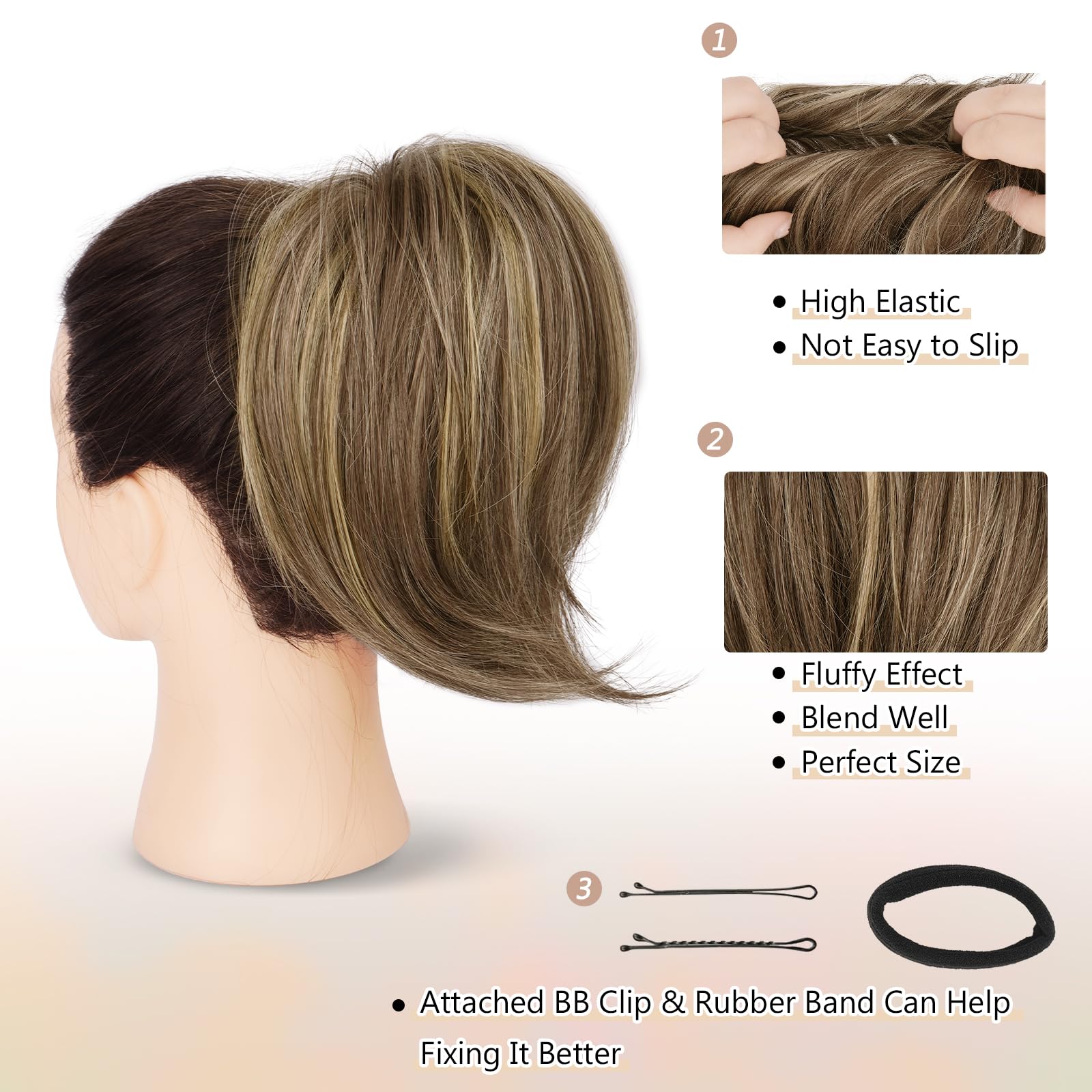 BARSDAR Highlight Hair Bun Extensions - Image 3