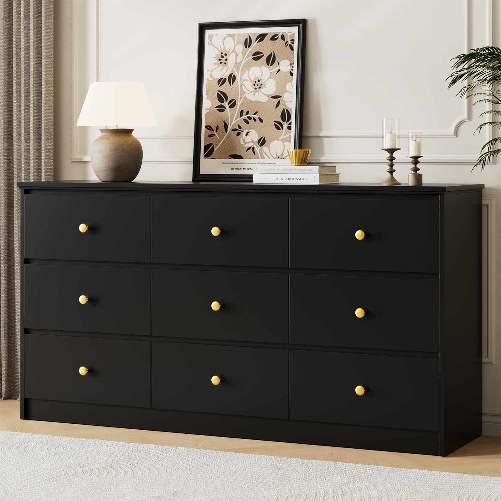 Amazon.com: Tradare 9 Drawer Dresser for Bedroom, 59