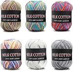 6 Rolls Grandes Écheveaux de fil Couleurs assorties Crochet Fil, Échevins de fil acrylique, Fil souple acrylique parfait pour tout tricotage Crochet et artisanat Mini Projet