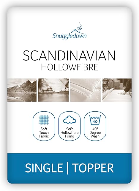 Snuggledown Classic Hollowfibre Mattress Topper Bed,White,Single