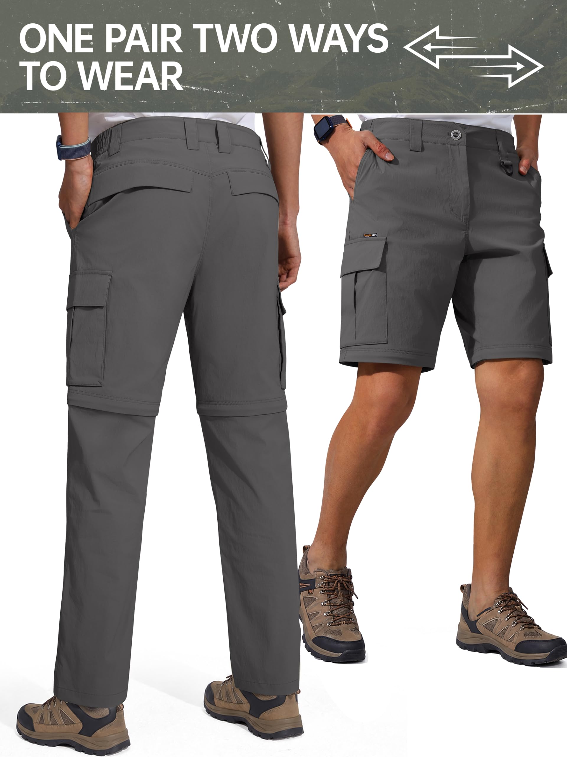 FREE SOLDIER Pantalon de randonnée convertible imperméable léger à séchage rapide pour homme