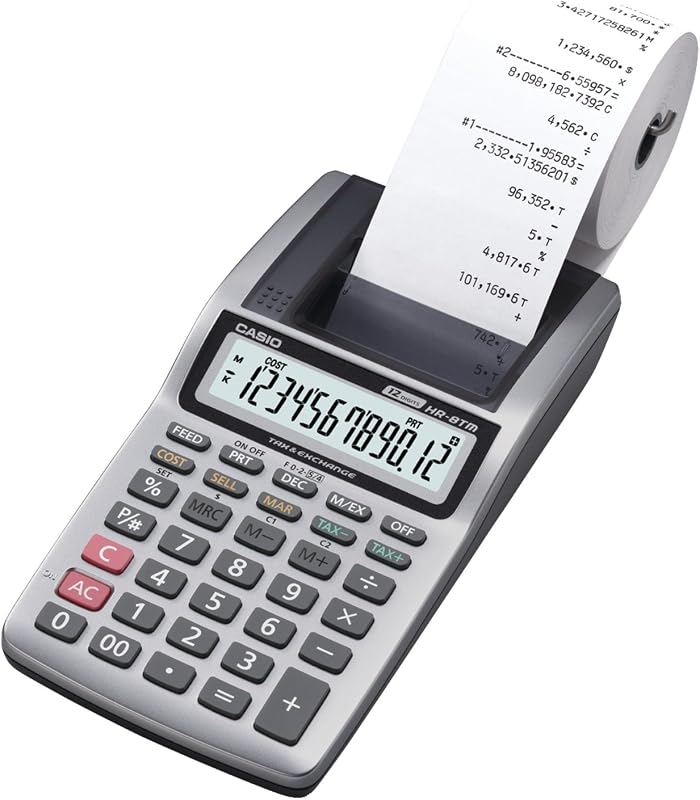 HR-8TM Plus - Handheld Printing Calculator | Handheld printing calculator built for everyday office bookkeeping tasks