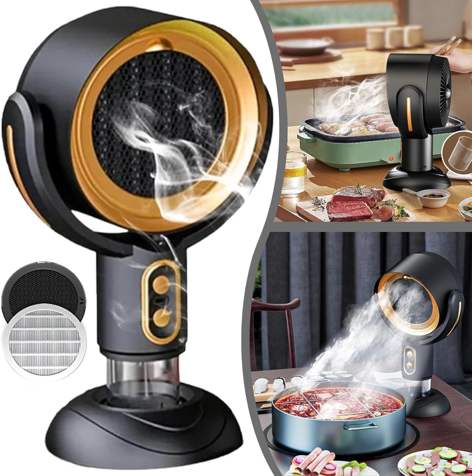 PuffHide Portable Smoke Purifier Fan – Rechargeable, Adjustable Angle For Indoor Smoking, Cooking & Kitchen Use