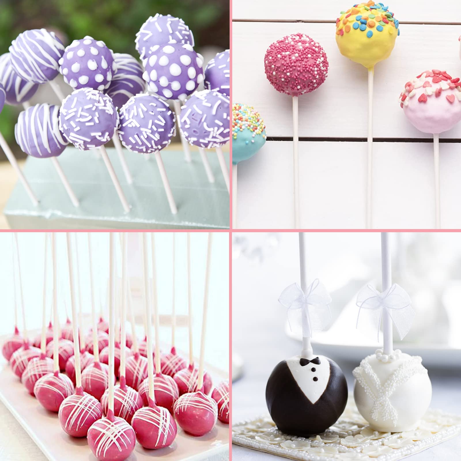 Produktbild von Comforty 100 Stücke Cake Pop Stiele, 150 * 4mm Cakepop Stiele, Lollipop