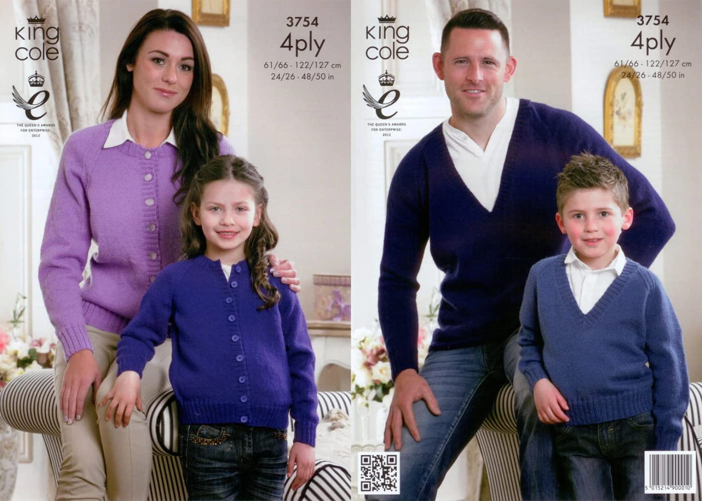 Cardigan and Sweater in King Cole Merino Blend 4 Ply (3754)
