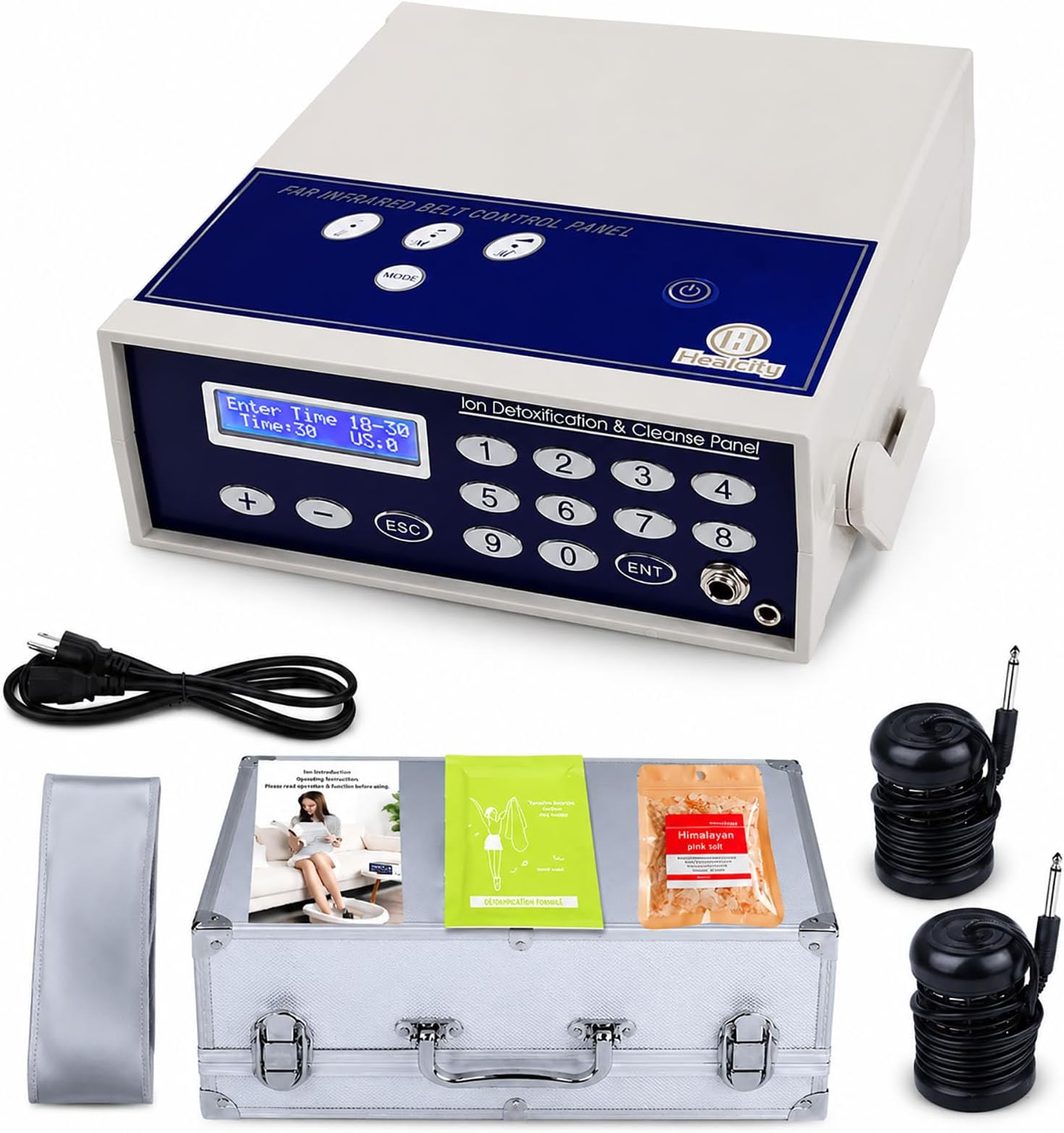 Ionic Foot Bath Detox Machine, Professional Negative Hydrogen Ion Foot Detoxification System with 2 Detox Arrays