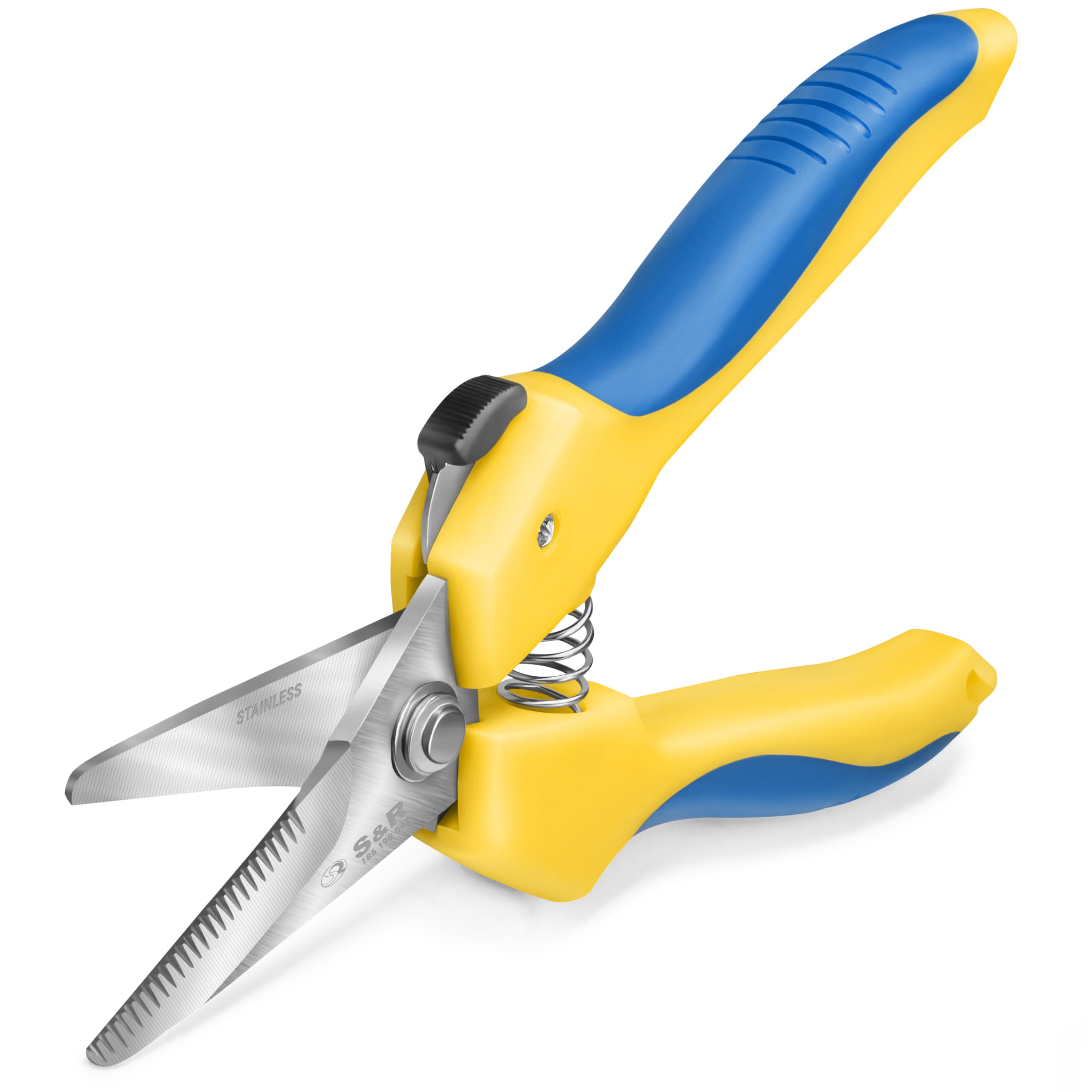S&R Forbici Cesoie Bricolage Multiuso Acciaio Inox 19 cm Ultra Resistenti per Gomma Cavi e Tessuti con Lama Dritta (Jeans, Corde, Carta, Cartone, Plastica, Cuoio).