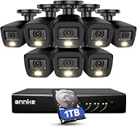 ANNKE 3K Lite 8CH Wired Security Camera System: AI Human/Vehicle Detection, 8x 2MP IP67 Cameras, Color Night Vision, 1TB HDD
