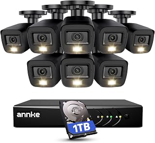 ANNKE 3K Lite 8CH Wired Security Camera System: AI Human/Vehicle Detection, 8x 2MP IP67 Cameras, Color Night Vision, 1TB HDD
