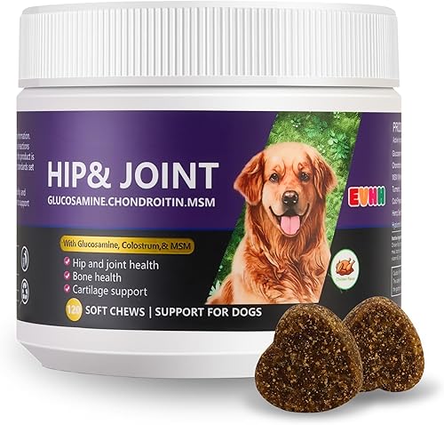 Hip & Joint Health - Tabletas masticables para perros, enriquecidas con glucosamina, condroitina, MSM y vitaminas para aliviar el dolor en las