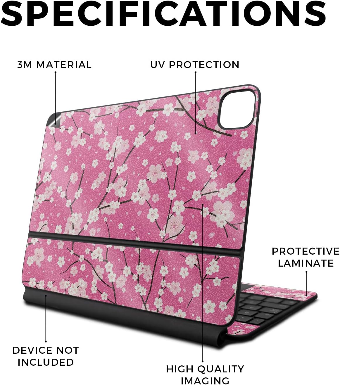 Glossy Glitter Skin Compatible With Apple Magic Keyboard for iPad Pro 13‑inch (M4) 2024 - Sakura Pink - Premium 3M Vinyl Protective Wrap Decal Cover - Easy To Apply | Crafted in the USA by MightySkins