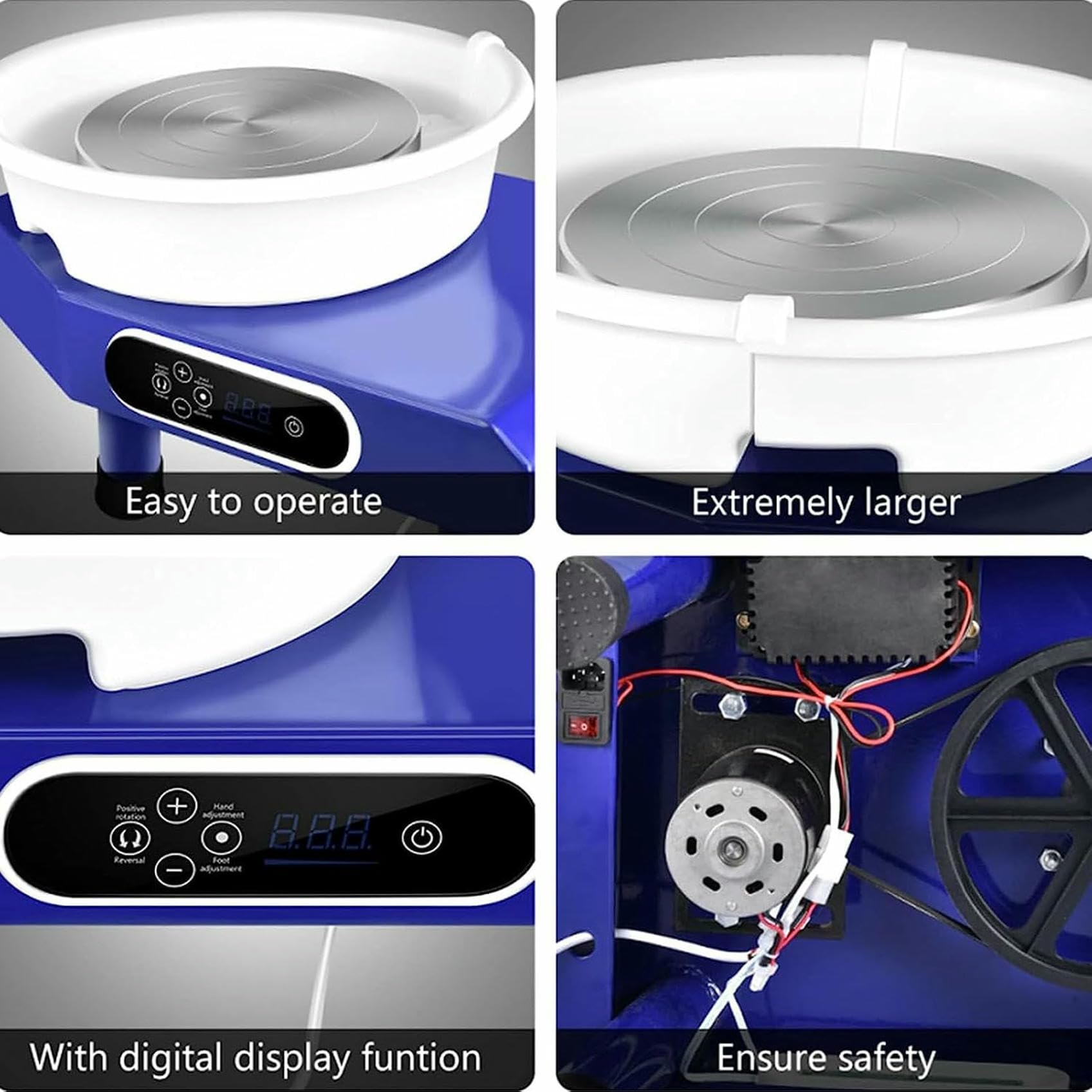 Máquina de torno de cerámica eléctrica, kit de modelado de arcilla con base de ABS extraíble y placa de cerámica, herramientas manuales de bricolaje, regalos para que los niños aprendan a trabajar