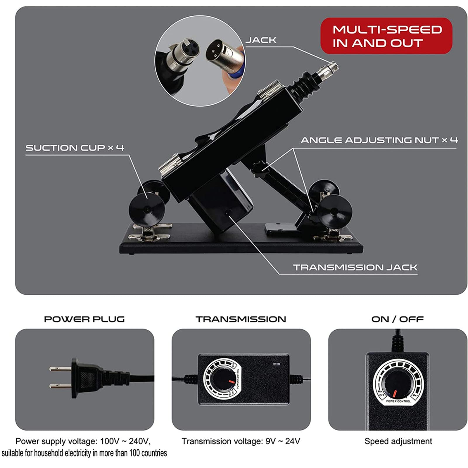 Lòve Sẹx Mǎchinē Para Mujer - Ametralladora Con Potente Motor Bomba Telescópica Máquina De Masaje Mǎschinēn Combinación De Varias Velocidades Con Varios Accesorios Riēsigēr Pēnìs