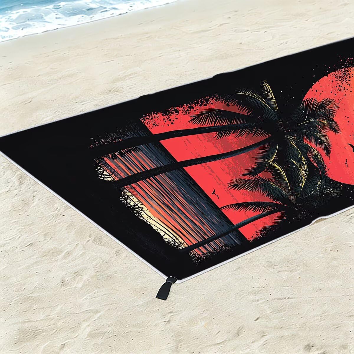 Duży ręcznik plażowy 90 x 180 cm 2 sztuki, ręcznik plażowy z mikrofibry, szybkoschnący, zachód słońca ręcznik na siłownię męski, odporny na piasek ręczniki z mikrofibry akcesoria podróżne, ręcznik na