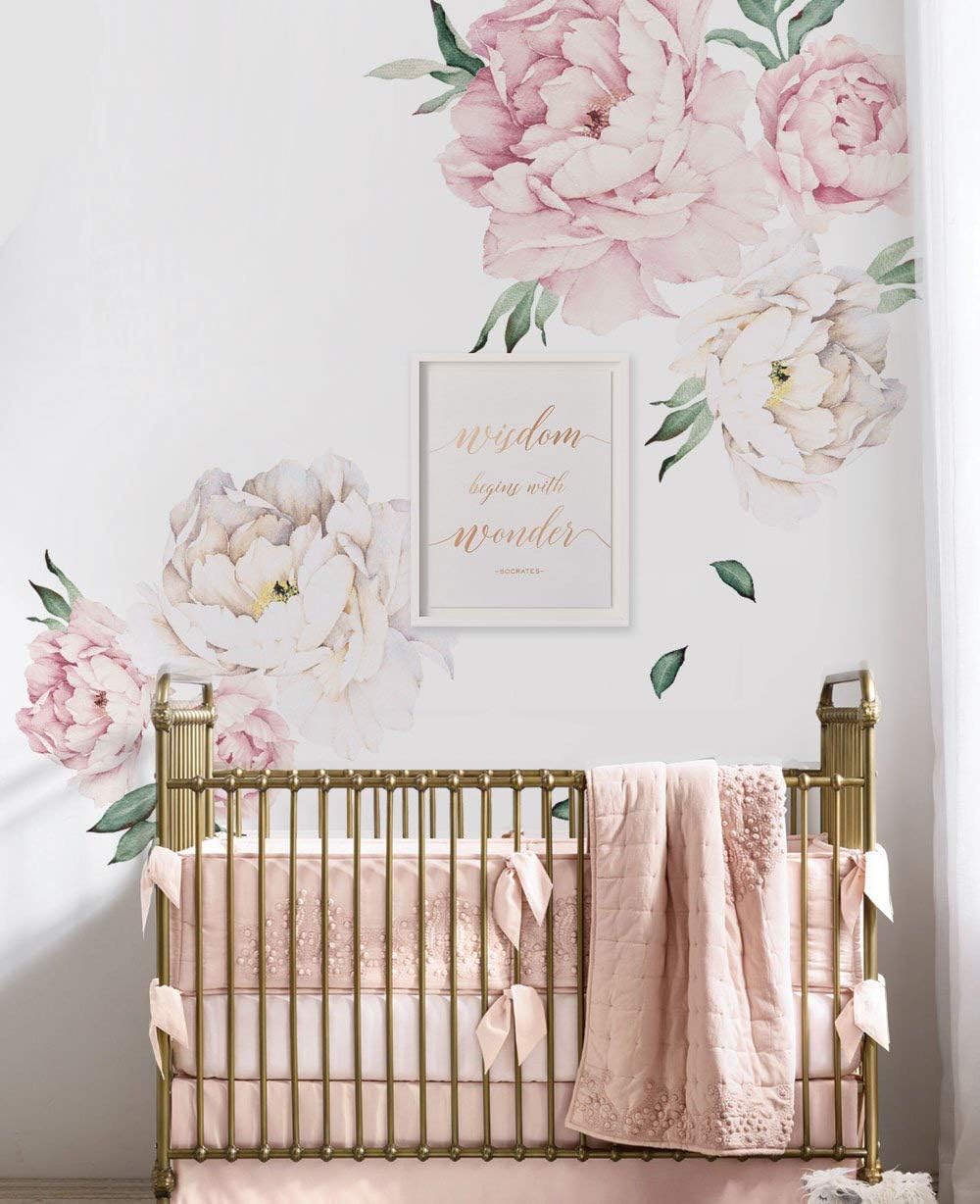 Peony Flowers Wall Sticker - Vintage Pink - by Simple Shapes