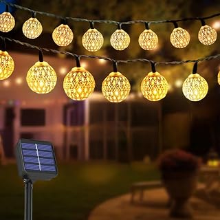 7m Solar Lichterkette Außen, 50 LED Blasenkugeln, Solar Lichterkette Outdoor, 8 Modi, Balkon Lichterketten Solar, Wasserdicht, für Garten, Balkon, Terrasse, Weihnachtsdekoration