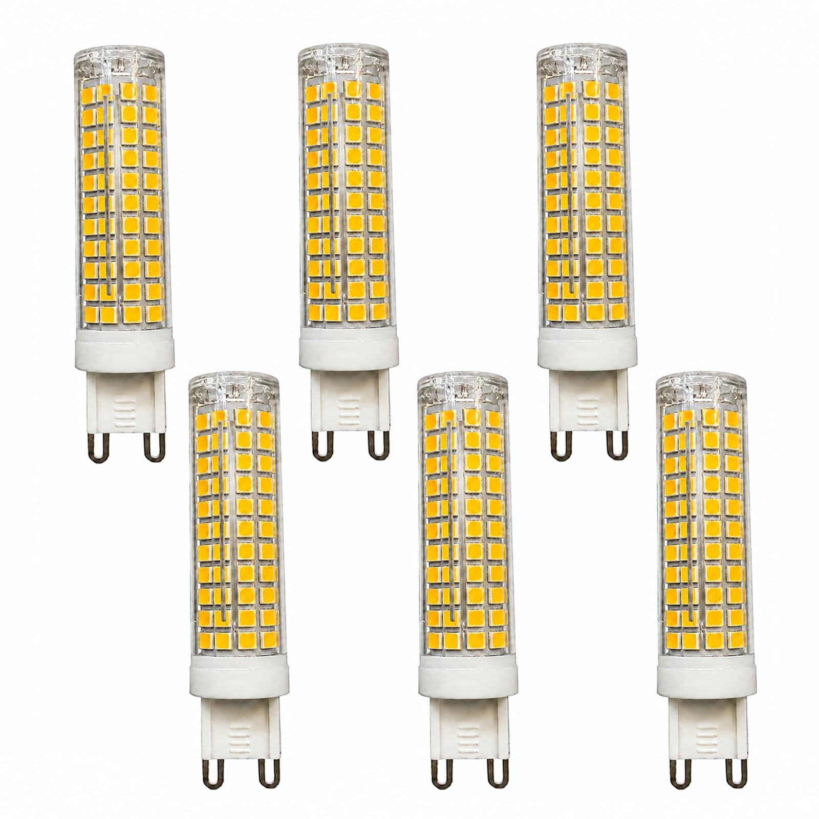 Éco Ampoule LED G9 Maïs Dimmable 15W, Blanc Chaud 3000K, Équivalent 120W Halogène, 1500LM, 360°, Céramique, Suspension(6 Pack)