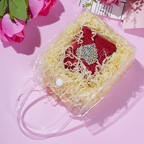 Miniatura 6 de 25 bolsas de regalo de PVC transparente con asas, pequeñas bolsas de plástico transparentes, bolsas de compras reutilizables para bolsas de dulces