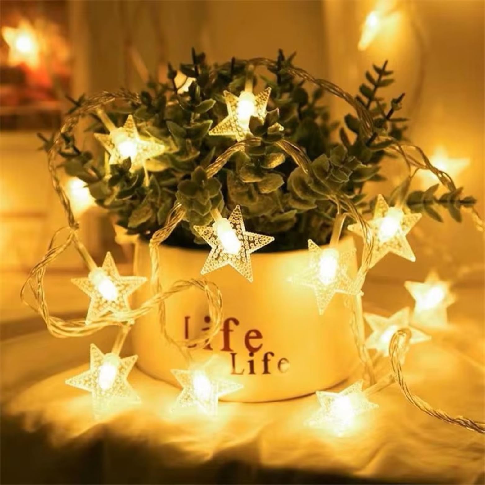 20 LED Mini Star Battery Operated Fairy Lights for Bedroom & Wall Decor | Romantic Valentine Room Lights, Ramadan & Eid Home Decoration, Mother’s Day Gift for Women & Girls