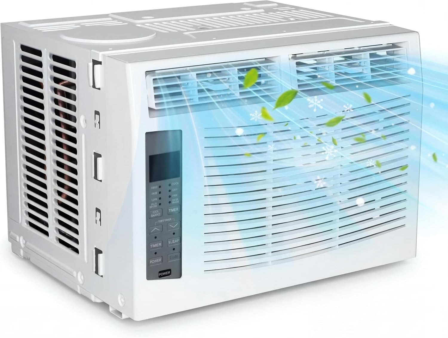 Window Air Conditioner 6000 BTU - Cools Areas Up to 250 Sq. Ft., with Dehumidifier, Fan, ECO Mode, Auto-Restart & 3 Speeds​